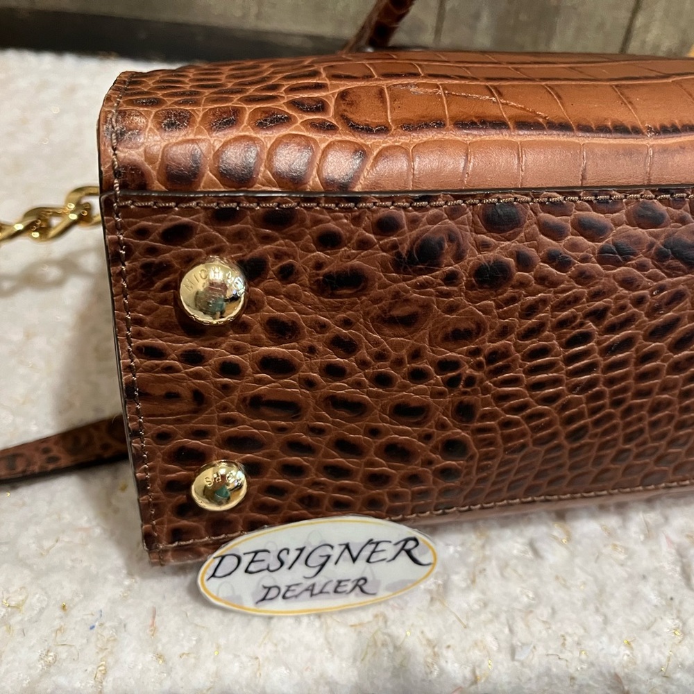Authentic MICHAEL KORS Croc Embossed Hamilton Satchel VGC! - Picture 8 of 12